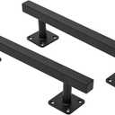 12'' Square Sliding Barn Door Handles and Pulls Pack of 2, Black Vintage Gate Pull Hanlde, Iron Handle for Gates, Garage, Sheds, Outdoor Fence, Interior Closet Handles