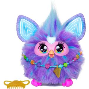 Furby Purple, 15 Fashion Accessories, Interactive Plush Toys for 6 Year Old Girls & Boys & Up, Voice Activated Animatronic