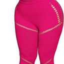 Ophestin Sexy 2 Piece Club Outfits for Women Hollow Out Bodycon Bodysuit with Leggings Sexy Jumpsuits for Going Out (X-Large-XX-Large, Rose Red)