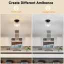 WILON Industrial Semi Flush Mount Ceiling Light - 8.66" Hammered Clear Glass Light Ceiling Fixture Black Bathroom Light Fixtures Ceiling Mount for Hallway Porch Kitchen Bathroom Bedroom (E26 Base)