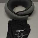 Napfun® Snail Neck Pillow Memory Foam with MagicStrap – Adjustable Ergonomic Travel Pillow for Office/Airplane/Car, Washable Cover, Portable Cervical Support (Gray)