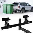 Dual Trash Can Hauler Hitch, Allowing Backing-up Off-Ground, High Capacity Trash Can Hitch for Car Truck/Golf Cart/ATV/UTV with 2" Receiver