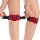 Patella Knee Strap 2-Pack with Ergonomic Silicone Pad for Patellar Tendon Support, Adjustable Compression Knee Stabilizer - Lightweight, Breathable for Running, Jumping, Squats, All Activities (Onyx Ruby)