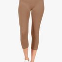 FashionJOA Women's Casual High Waist Solid Seamless Capri Leggings,  ONE SIZE