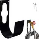 Garden Hose Hanger Wall Mount Heavy Duty Hose Holder Hook for 150ft 100ft 75ft 50ft Expandable Hose (Large, Black)