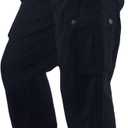 Boys Cargo Pants Elastic Waist Twill Joggers Pull on Casual Trousers for Kids (10-11 Years, Black)