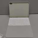 kenke for iPad 11/10th Gen Case with Keyboard 11/10.9 inch 2025 A16/2022, Detachable Wireless Bluetooth Keyboard Case Thin & Light with Built-in Left Side Pencil Holder, White Square Keycaps (Gray)