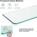 Glass Shower Shelves for Bathroom 2 Tiers Tempered Glass Floating Wall Mounted Shelves for Inside Shower Adhesive Organizer Storage with Aluminum Brackets 15 x 5 Inches