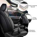 Car Seat Covers Full Set for Subaru Forester 2000-2026, Waterproof Nappa Leather Car Seat Cover, Full Coverage Car Seat Covers Sets(5 Seats/Black Gray)