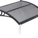 VEVOR Awnings for Door Entrance, 30" x 39" Window Door Awning Canopy Exterior with Drainage & ABS Bracket, Polycarbonate Cover Patio Door Awnings for Sun, UV, Rain, Snow Protection（Smoky Gray）