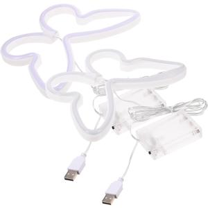 COOLHIYA 2pcs 2pcs Butterfly Neon Light Wall Decor LED Neon Sign for Bedroom Nursery Blue Pink LED Night Lamp Decorative Butterfly Shaped Glow