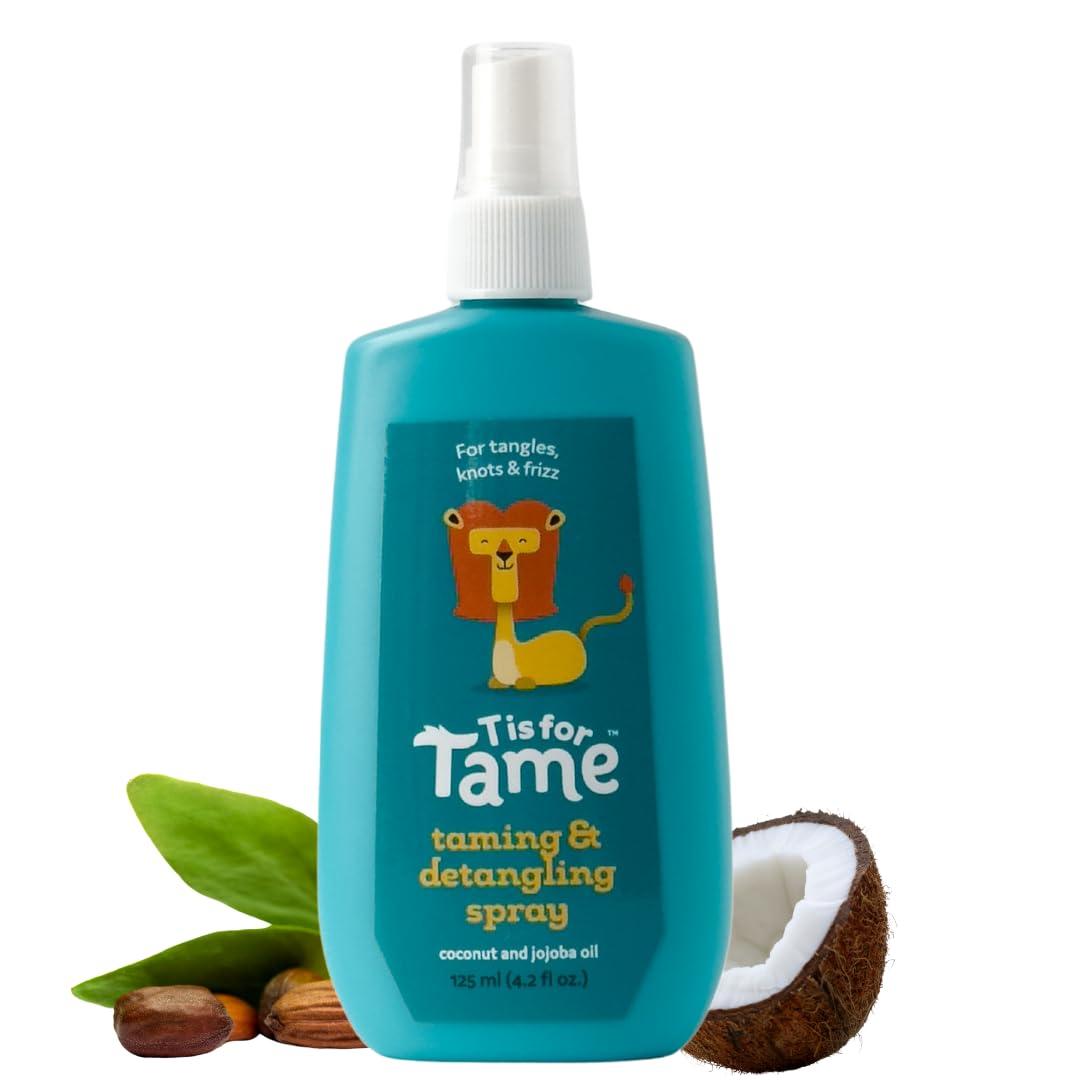 T is for Tame - Natural Hair Taming & Conditioning Spray for Kids and Babies - Tames Knots, Frizz & Detangles, Made in the USA - All Hair Types Including Curly - 4.2 fl oz