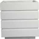 White Square Fiberstone Planter 14 Inch x 14 Inch x 14 Inch, in White Color