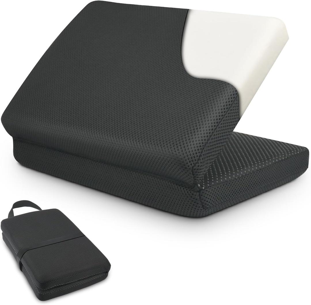 Travel Seat Cushion – Portable Memory Foam Cushion for Soft Support, Cushion Pad for Car Seat, Airplane, Bleacher, Airplane & Stadium Cushion for Long Sitting for Hip, Tailbone, Coccyx, Sciatica