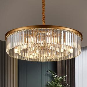 lighceac 31.5" 12-Light Modern Crystal Chandelier Light Fixtures 3 Rings Gold Luxury Chandeliers for Living Room Glam Round Hanging Ceiling Pendant Lighting for Entryway Kitchen Bedroom Dining Room