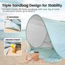 Tiny Land Baby Beach Tent Pop Up Baby Tent with UV Protection, Portable Baby Beach Essentials, 35"x28"x32" Sun Shelter for Infants, Baby Outdoor Use (Pastel Aqua)