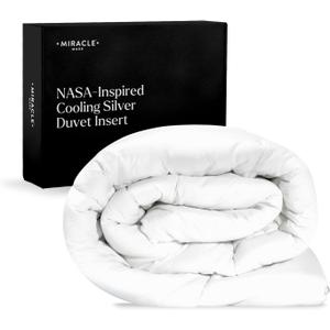 Miracle Made All-Season Duvet Insert Comforter – Silver-Treated Breathable Cotton Fabric, Pet Hair Resistant, Cool-to-The-Touch Bedding – its King/CaliKing Bed Cover, White