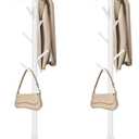 2 PCS Coat Rack, Freestanding Coat Rack with 8 Hooks and 3 Adjustable Size Tree Coat Racks for Bedroom, Hallway, Entrance, Office, for Hats, Coats, Scarves, Handbags (White)