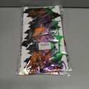 2 x ADLKGG Halloween Party Decorations, 2Pcs Orange Purple Black Green Bat Spider Ghost Witch Hat Pattern Foil Fringe Curtains, Halloween Party Streamers Photo Booth Props for Birthday Anniversary