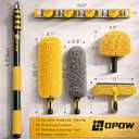 25 Foot High Ceiling Duster Kits with 4.5-18ft Heavy Duty Extension Pole, High Reach Duster for Cleaning,Microfiber Feather Duster,Cobweb Duster,Ceiling Fan Duster,Window Squeegee & Cleaner
