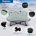Portable Elevated Bed | Folding Pet Cot for Indoor, Outdoor, Traveling, Camping | Fold Up Steel Frame with Padded Cushion Canopy | Raised Travel Lounger for Large, Small, Dogs, Cats, up to 100 lb.