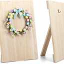 27 x 17 Inch Wreath Easel Stand Board for Making Wreaths Display Easter St. Patricks Day Wedding Wood Wreath Holder Making Easel Assistant Tabletop Display for Craft Tool, No Garland(Natural Wood)