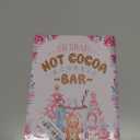 Vintage Pink Christmas Decor Gifts Rustic Hot Cocoa Cookies Bar Gingerbread Tin Sign for Home Farmhouse Kicthen Cafe Wall 8 x 6 inches (3237)