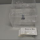 Teling 101 Pcs Tall Acrylic Donation Box with Lock and Sign Plate 7 x 5 x 8 Inches Safe Suggestion Box with Raffle Tickets Cards for Raffle, Money, Voting, Charity, Suggestion (Clear)
