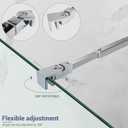 Shower Door Support Bar, Stainless Steel Glass to Wall Rod 17.7"-27.8" (449mm-706mm), for Fix 5/16" (8mm) to 3/8" (10mm) Frameless Shower Glass Panel, Polished Chrome