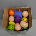 Eocolz 49PCS Carnival Games Outdoor Combo Set for Kids with LED Light, Plastic Cones Obstacle Course Bean Bags Balls Ring Toss Game Egg and Spoon Race Lawn Game, Gift for Birthday Party/Xmas/Easter