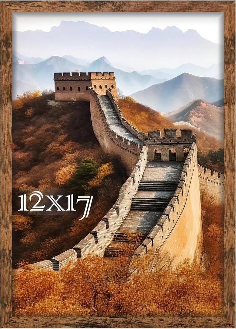 Picrit 12x17 Picture Frame, Photo Frame for Wall Mounting Display, Brown
