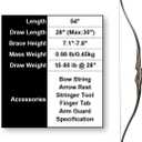 Deerseeker Outdoor Archery 54" Traditional Bow Hunting Longbow with Bamboo Core Limbs Handmade Recurve Bow RH/LH for Targeting Practice Shooting Youth & Adults Bow Set