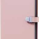 Portable Self Adhesive Photo Album - Vegan Leather Blank Scrapbook Binder Photocard Book with Writing Space & 20 Adhesive Sheets (40 Pages) for 3x5, 4x6, 5x7, 6x8 Pictures - Pink, 9 x 7.8 Inches
