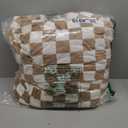 LOMAO Throw Blankets Flannel Blanket with Checkerboard Grid Pattern Soft Throw Blanket for Couch, Bed, Sofa Luxurious Warm and Cozy for All Seasons (Khaki, 90"x110")