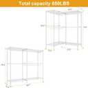 ULIFHOME E15 Garment Rack L Shaped Clothes Rack for CornerFreestanding Clothing Racks for Hanging ClothesHeavy Duty Closet Organizer with 4 Hanging Rods & 8 S Hooks43.4" W x 15.8" D x 78.4" HWhite