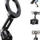 elitehood Magnetic Phone Tripod Mount for Magsafe, Aluminum iPhone Tripod Mount Adapter with 1/4 Screw, Cold Shoe Phone Holder for Camera, Compatible with iPhone 16/15/14/13 Series