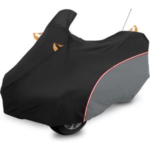 Can Am Spyder RT Cover 2020-2025, Can Am Spyder Cover Heavy Duty Waterproof Oxford Fabric, All Weather Waterproof and Dustproof with Reflective Stripe (Black Gray)