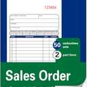 Enterprise Company Sales Order Book,2-Part Carbonless Paper,4-3/16 x 7-3/16 Inches,50 Sets,White/Canary/Pink