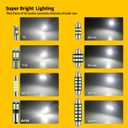 EBAIFUN 42-Pack White 12V DE3175 6418 6411 T10 2825 BA9S 64111 T5 74 6612F 6615F 31mm 36mm 41mm LED bulb Kit for Car Truck Interior Map Dome Vanity Mirror Trunk Door Courtesy License Plate Light