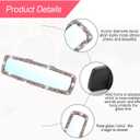 Bling Car Rear View Mirror, Rhinestones Crystal Clip-on Rearview Mirror with HD Glass, Compatible with Most Cars, SUVs, Vehicles, Auto Interior Accessories for Women Girl (Pink)