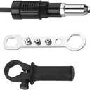 Pop Rivet Gun Adapter Kit, Cordless Electric Power Drill Rivets Attachment with 4 Rivet Heads 2.4mm, 3.2mm, 4.0mm & 4.8mm, Riveter Insert Nut Tool for Pop Riveting Work