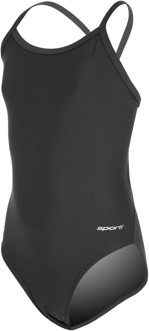 Sporti Thin Strap Girls' Athletic One-Piece Swimsuit  Multi Color Competitive Bathing Suit Swimwear for Youth Swimmers (26, Solid Black) Sporti Thin Strap Girls' Athletic One-Piece Swimsuit  Multi Color Competitive Bathing Suit Swimwear for Youth Swimmers (26, Solid Black)