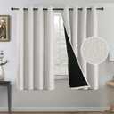 H.VERSAILTEX Farmhouse Boho Curtains for Bedroom, Burlap Textured 90% Blackout Curtain for Living Room Energy Efficient, 63 Inch Long Grommet Curtains Drapes, 2 Panels, W52 x L63in, Heather Ivory