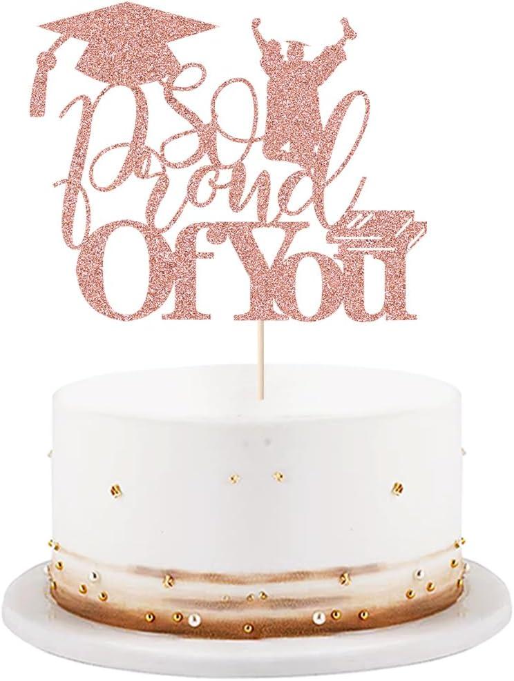 Proud of You Cake Topper Cake topper senior high school university postgraduate Graduation cake topper Cake decorations for boys and girls graduation supplies