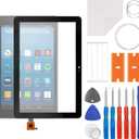 Front Screen Glass Outer Panel Lens Replacement +OCA Compatible with Kindle Fire HD 8 (HD 8 Plus Tablet 10th Gen 2020 8 with Repair Kit