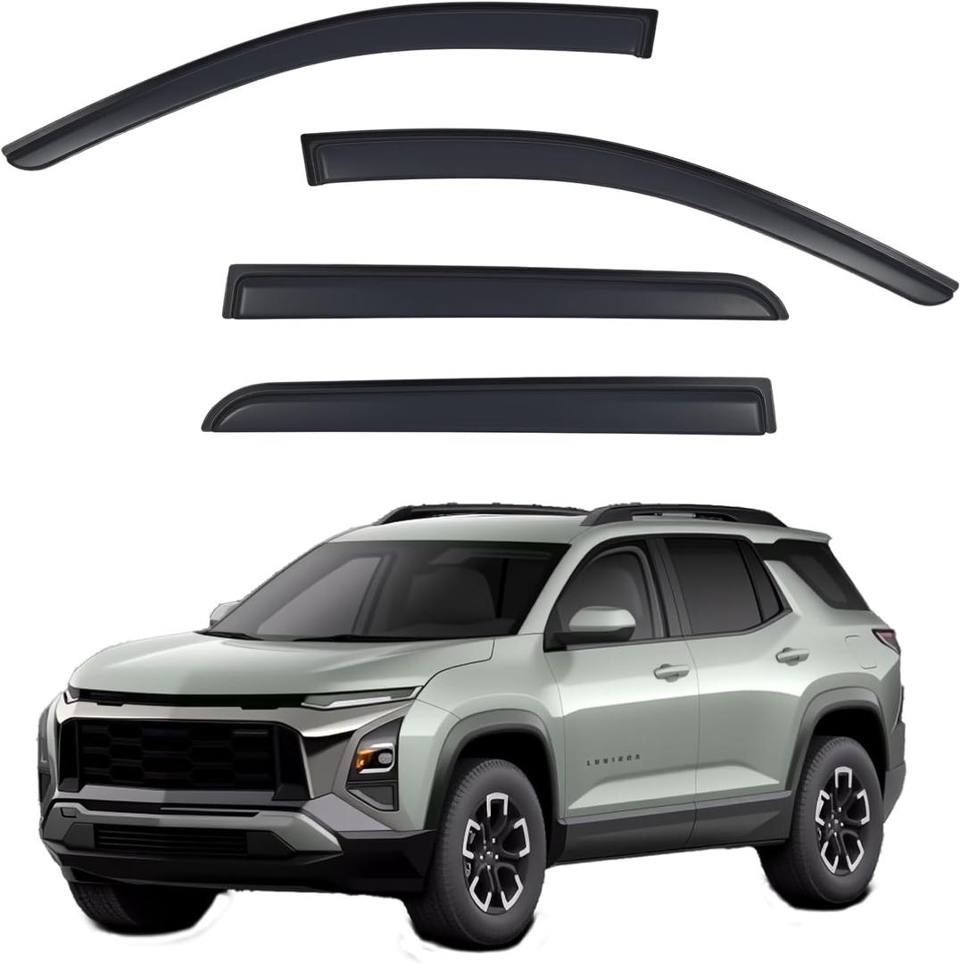 Window Visors Rain Guards fits 2025 2026 Equinox (Not for EV), Out-Channel Side Window Wind Deflectors Vent Shades Accessories, Dark Smoke 4 Pcs
