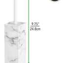 mDesign Steel Square Modern Toilet Bowl Brush and Holder for Bathroom Storage and Organization, Compact Free-Standing Design, Covered Brush - Sturdy, Deep Cleaning - Citi Collection - Marble