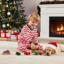 PATPAT Boys Pajama Sets Ages 2-12 Years - Snug Fit Long Sleeve Crew Neck Sleepwear, Soft Breathable Kids PJs (Red, S)