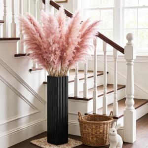 27.5 Inch Tall Floor Vase, Modern Black Resin Vase for Living Room Decor, Waterproof Sturdy Design, Elegant Home Office Decoration