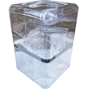 Coin Organizer & Dispenser - Clear View - Quarters, Nickels, Dimes, Pennies, Automatic Sorter with Easy Coin Dispenser